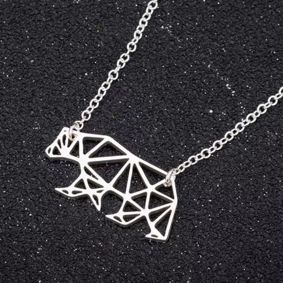 Geometric Bear Necklaces / Mama Bear Gold, Silver - Picture 4 of 8